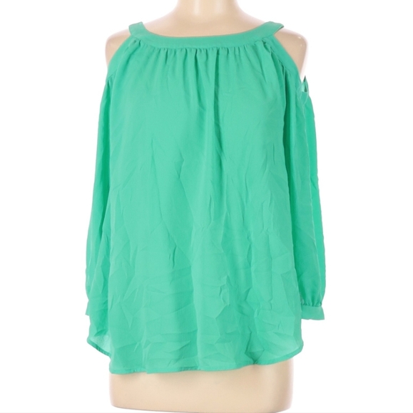 Kaari Blue 3/4 sleeve green blouse - Picture 1 of 5